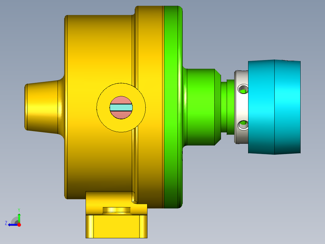 叶片转子油泵右视图
