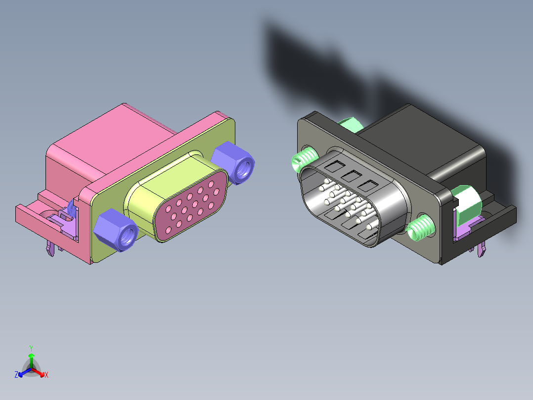 VGA-DB15型公母接口连接器