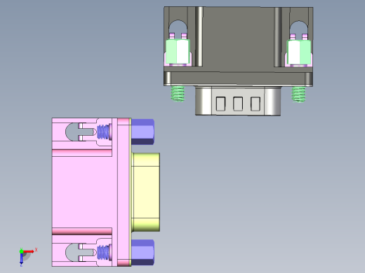 VGA-DB15型公母接口连接器俯视缩略图