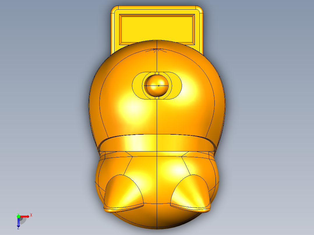 猫猫摆件带内部结构俯视图