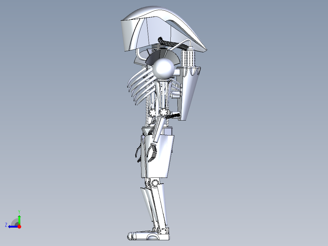 外星机器人（带骨架设计）右视图