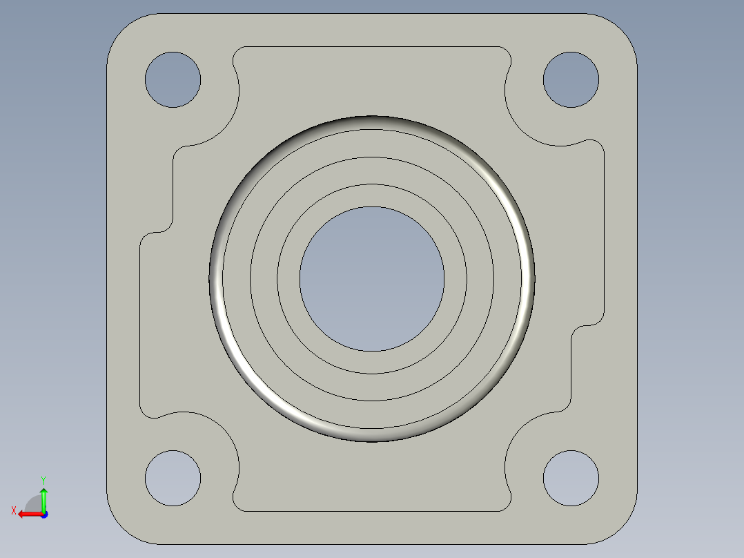 GBT7810-2017带方形座轴承UCFUUCFU206后视图