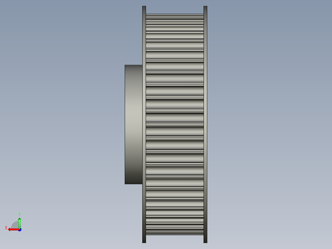 线材端子加工设备设计-8M-50齿同步带轮后视图