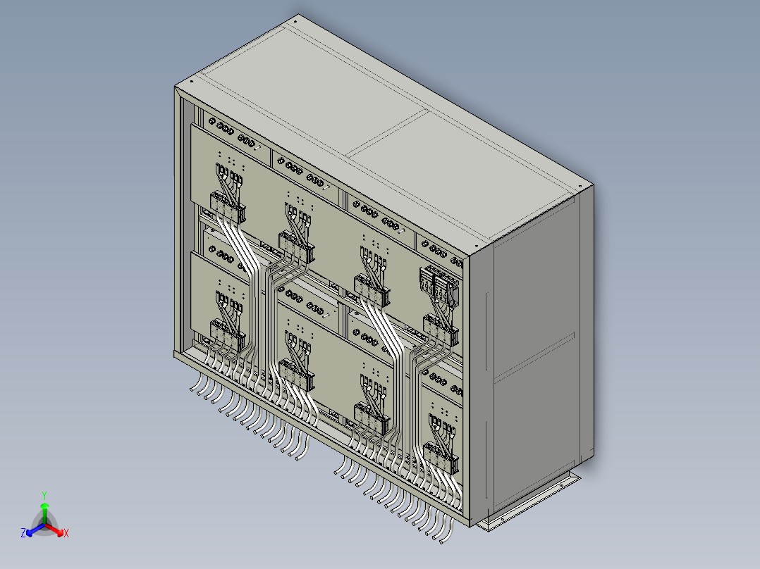 大功率充电机组系统阵列正等轴测图