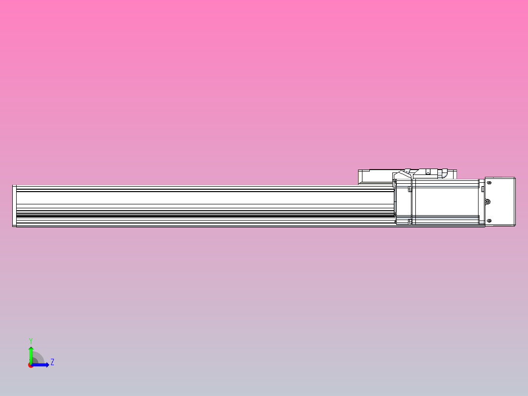滚珠丝杠直线轴带导轨全封闭TPA-HCR-105D-1610C-L400-ML-Y-P40-N3左视图