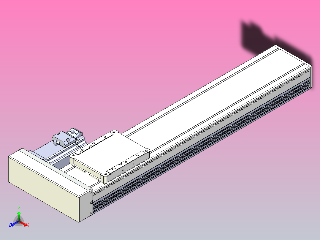 滚珠丝杠直线轴带导轨全封闭TPA-HCR-105D-1610C-L400-ML-Y-P40-N3正等轴测图