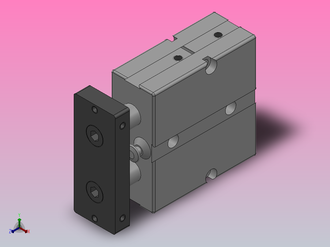 TN系列双轴气缸TN-25X10-S主视图