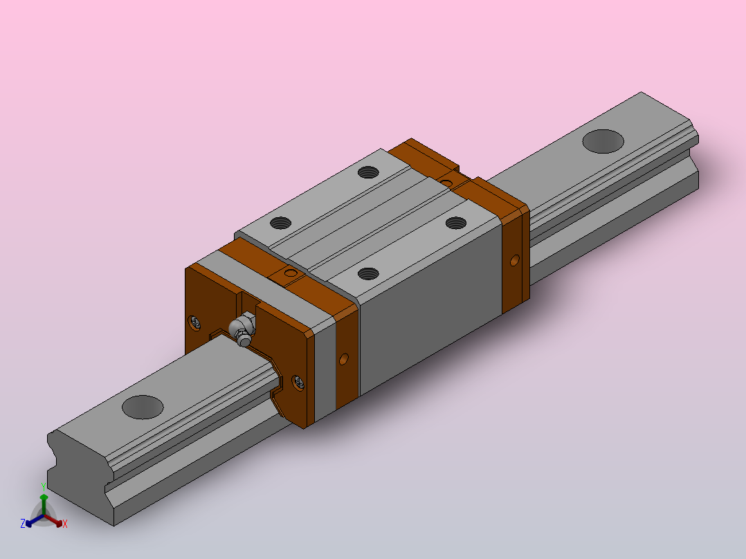 MSA-S╱LS直线导轨[MSA45SE1R400EZ0CI＋E2╱RC]正等轴测图