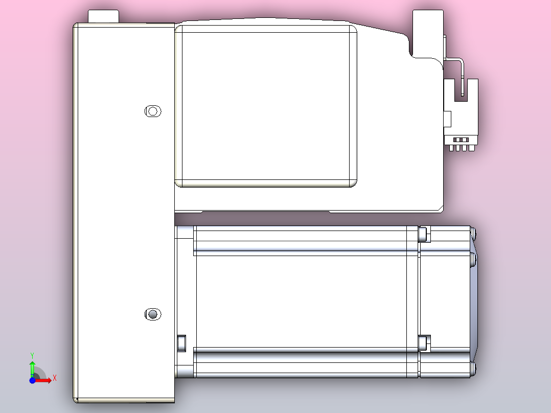 皮带直线轴半封闭可选导轨TPA-HNB-140D-120-L1050-LP-Y-P40-N3前视图
