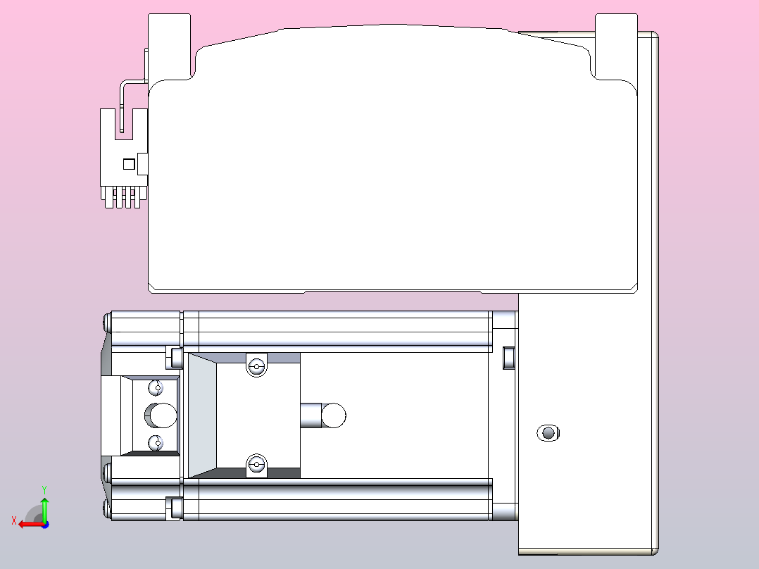 皮带直线轴半封闭可选导轨TPA-HNB-140D-120-L1050-LP-Y-P40-N3后视图