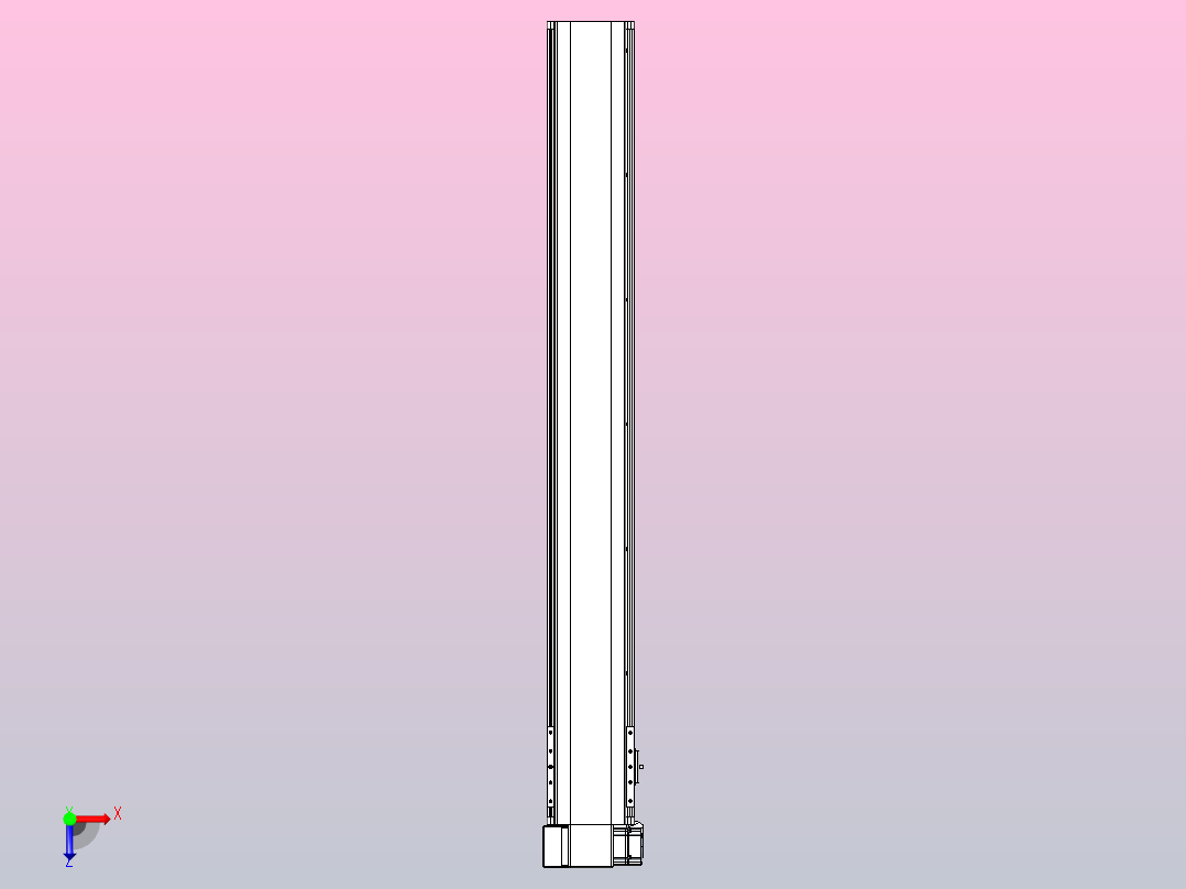 皮带直线轴半封闭可选导轨TPA-HNB-140D-120-L1050-LP-Y-P40-N3俯视图