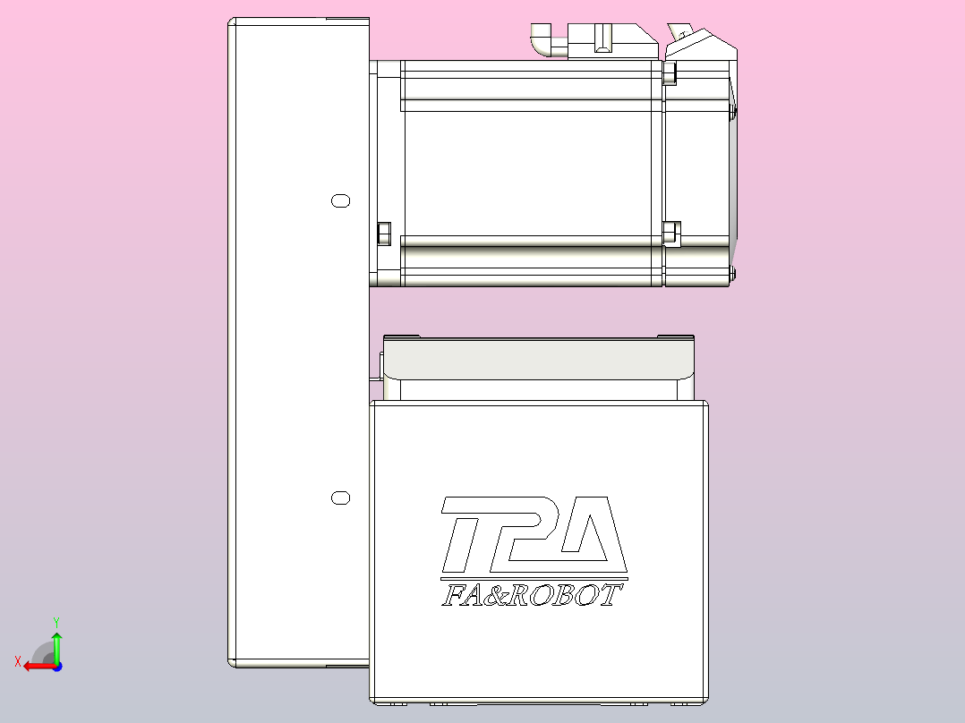 伺服电机集成皮带传动直线执行器TPA-OCB-120-224-L2550-LU-P75-N3后视图