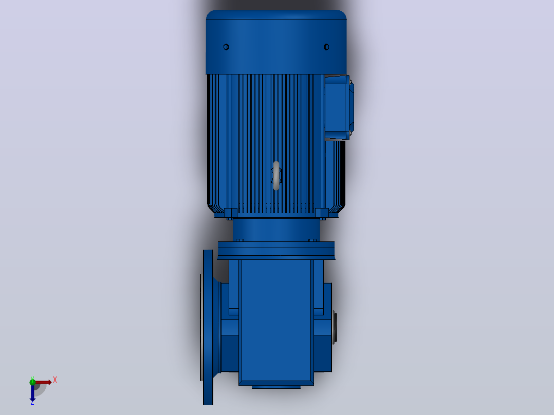 SAF37法兰空心轴安装斜齿-蜗轮蜗杆减速机SAF37-Y0.55-4P-15.45-M1-0°-B俯视图