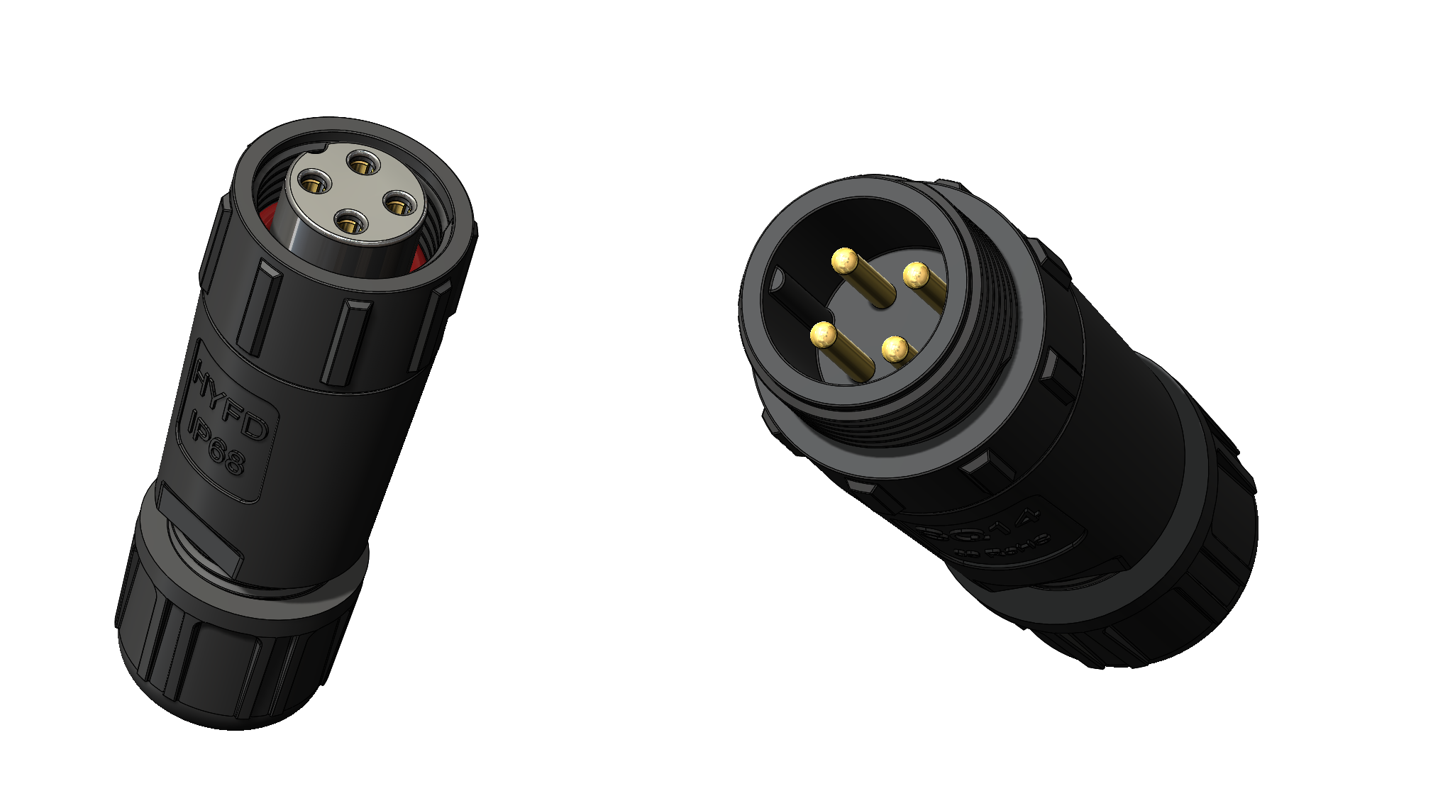 小型 5 针 4 针 3 针 2针连接器，防水等级 IP68