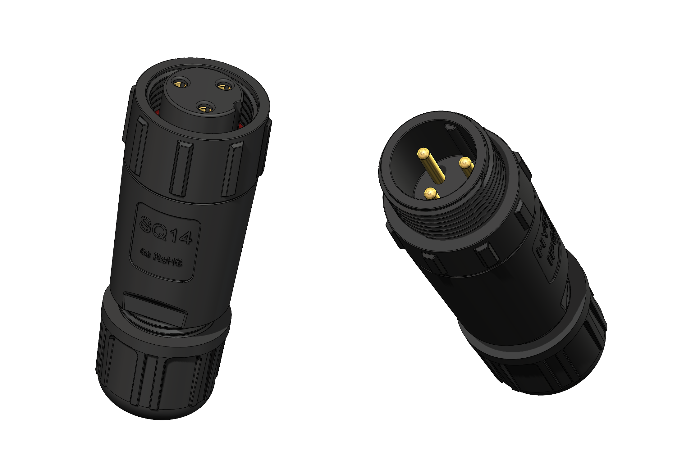 小型 5 针 4 针 3 针 2针连接器，防水等级 IP68