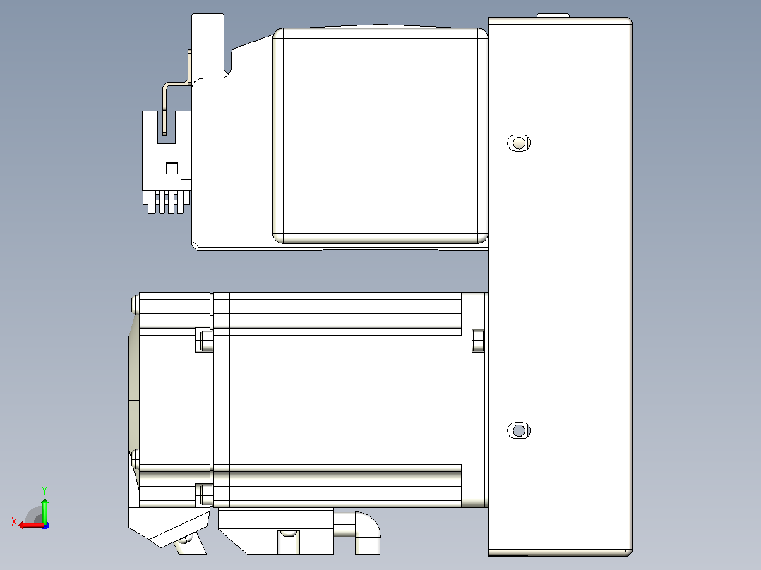 皮带直线轴半封闭可选导轨TPA-HNB-105D-90-L1150-RP-C-P20-N3后视图