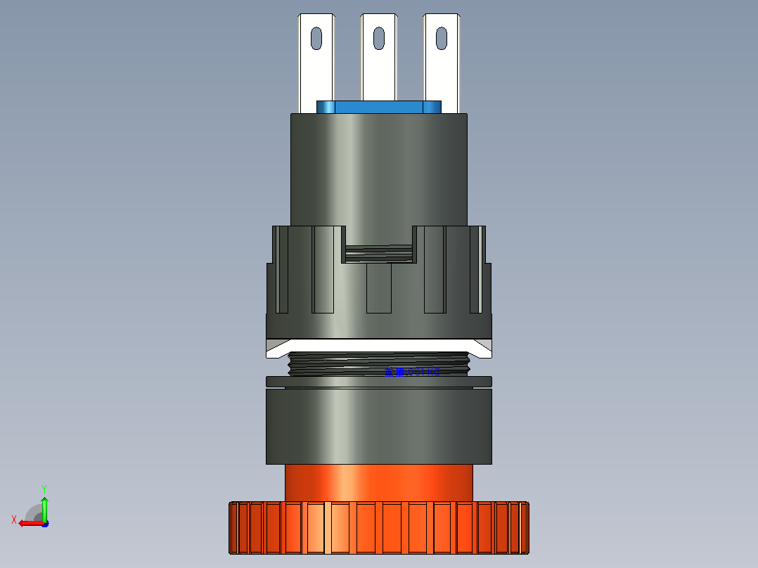 16mm按钮开关模型后视图