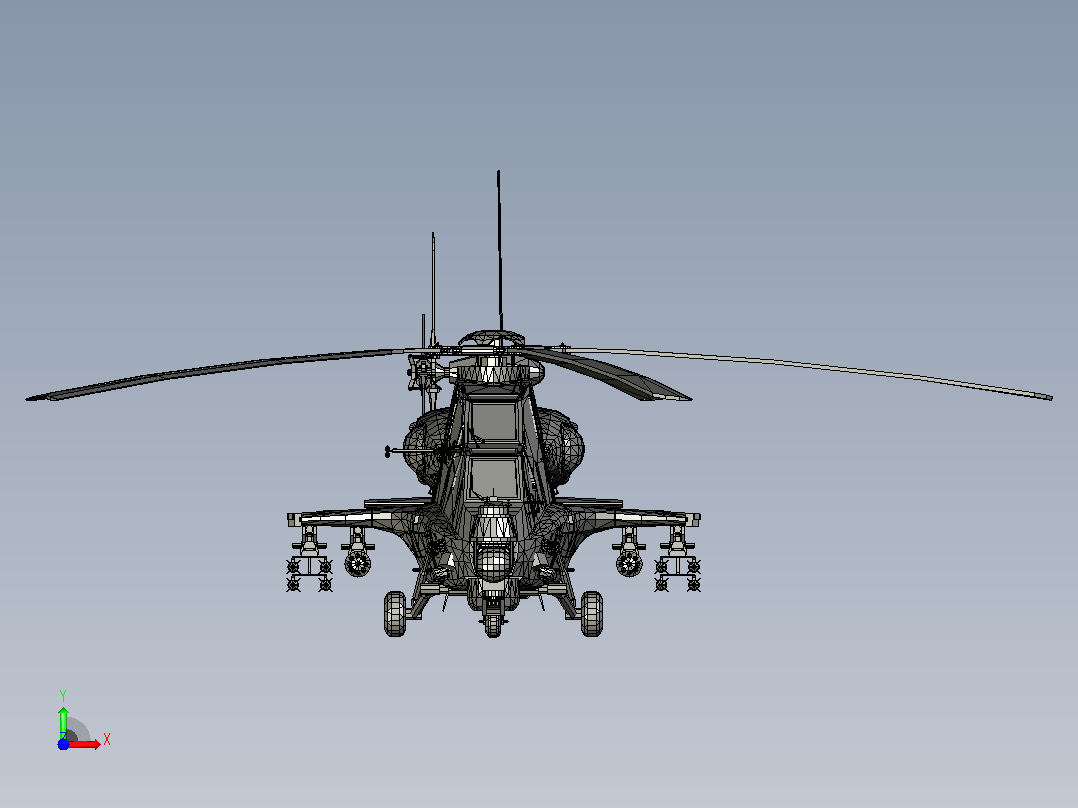 Boeing AH-64 Apache飞机前视图