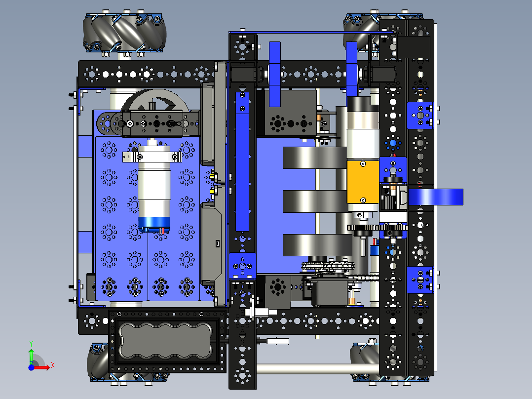 Team49 Robot机器人车3D数模图纸 STP格式前视图