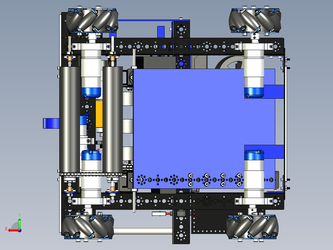 Team49 Robot机器人车3D数模图纸 STP格式后视图