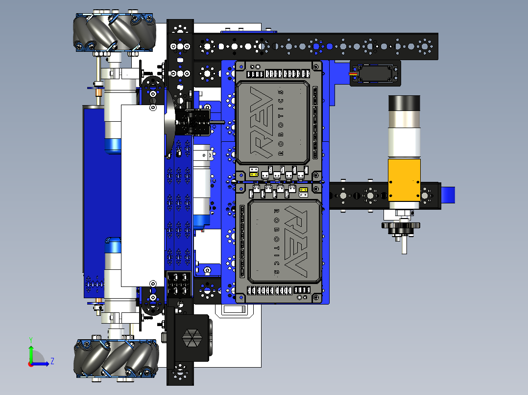 Team49 Robot机器人车3D数模图纸 STP格式左视图