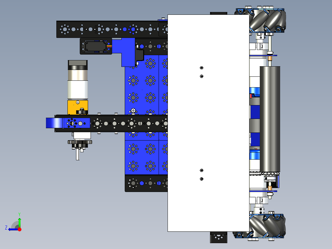 Team49 Robot机器人车3D数模图纸 STP格式右视图