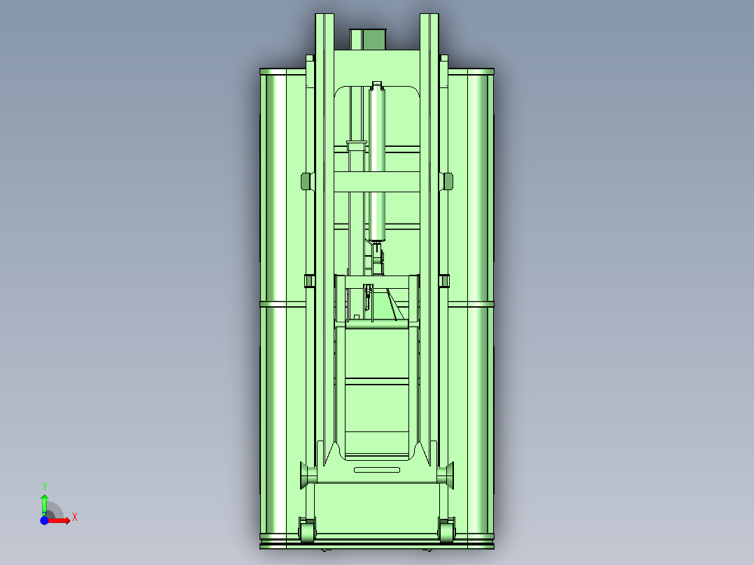 XT5080 中型拉箱机构（环卫收集车）3D模型前视图