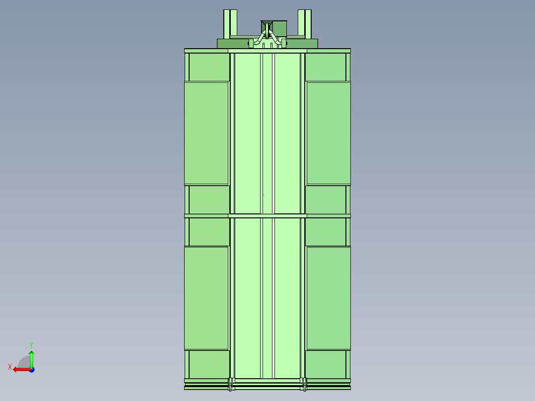 XT5080 中型拉箱机构（环卫收集车）3D模型后视图