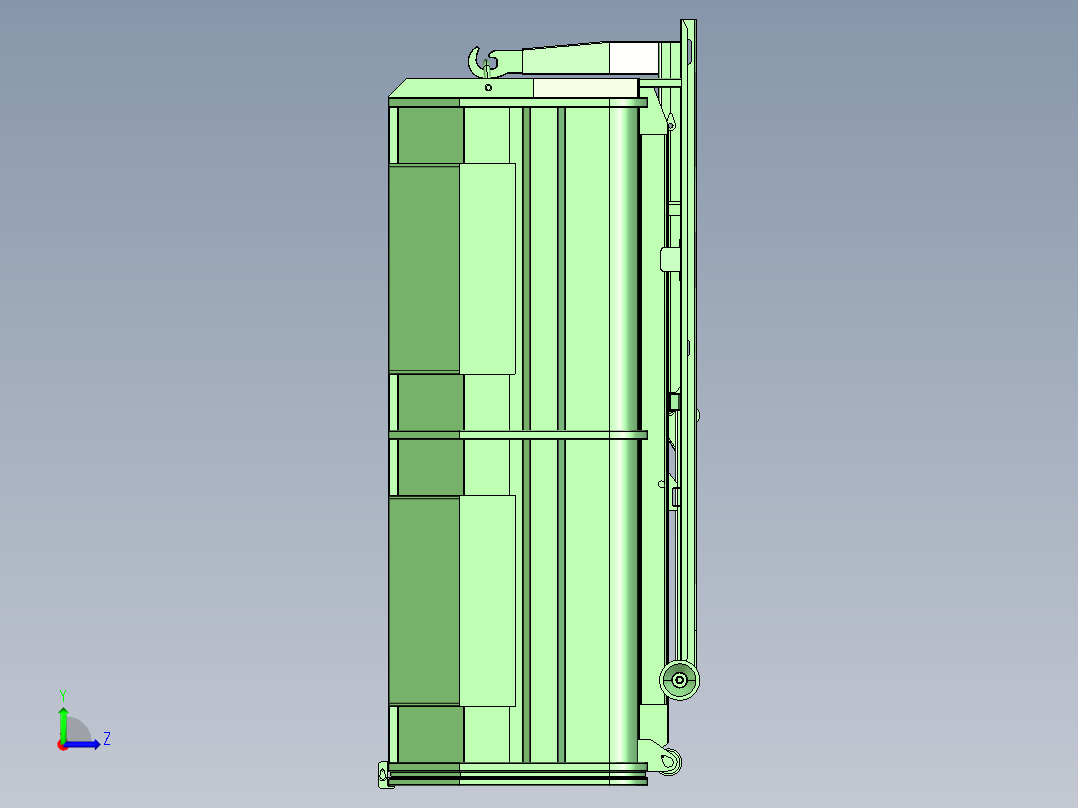 XT5080 中型拉箱机构（环卫收集车）3D模型左视图