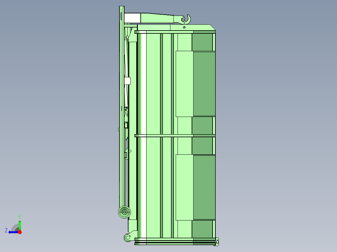 XT5080 中型拉箱机构（环卫收集车）3D模型右视图