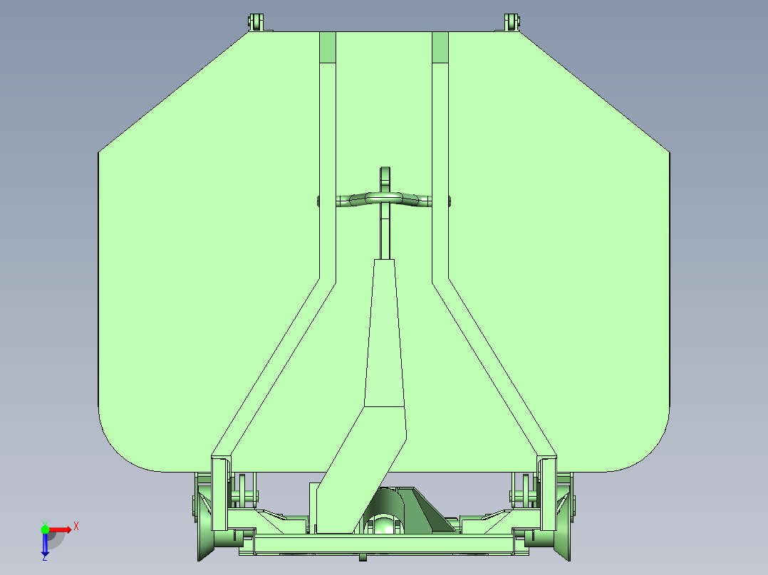 XT5080 中型拉箱机构（环卫收集车）3D模型俯视图