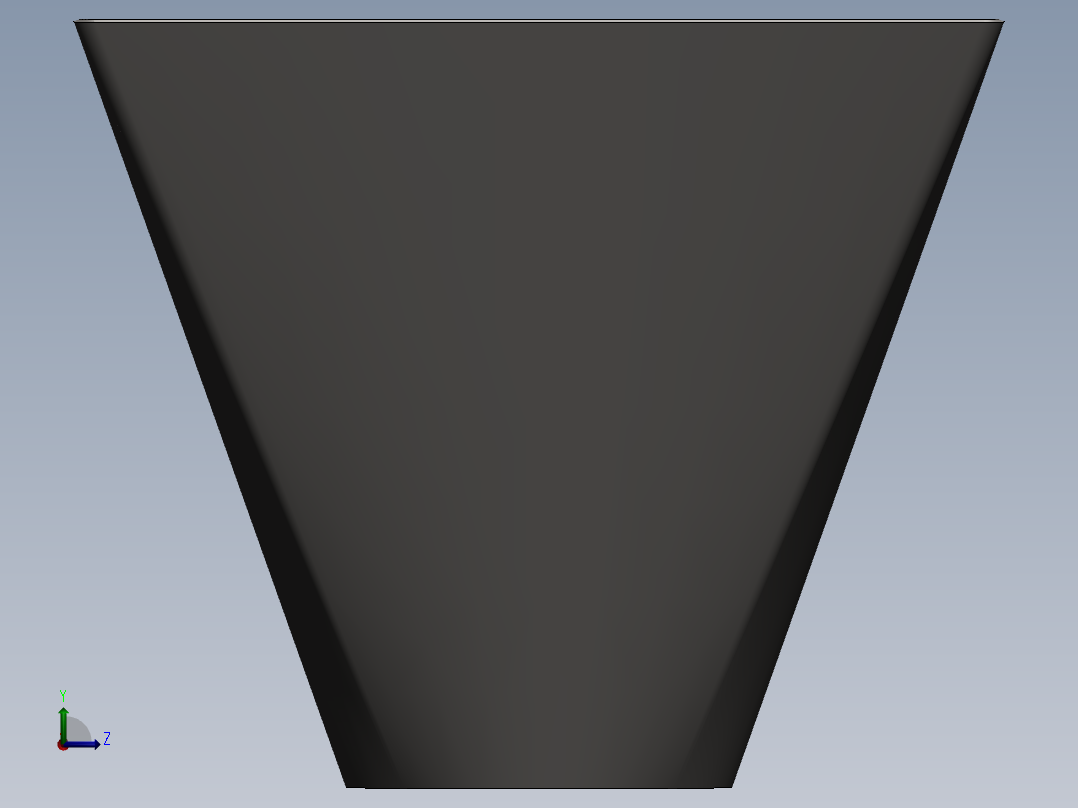 上方下圆钣金漏斗左视图