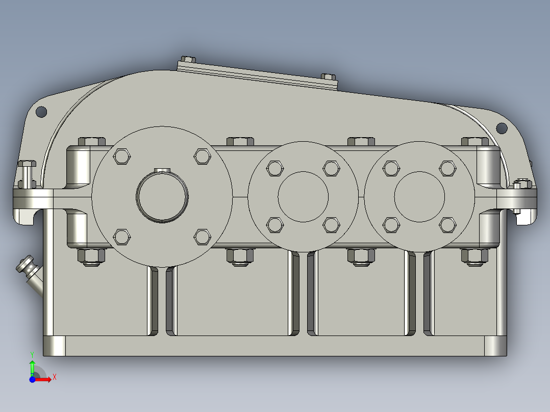 二级减速器前视图