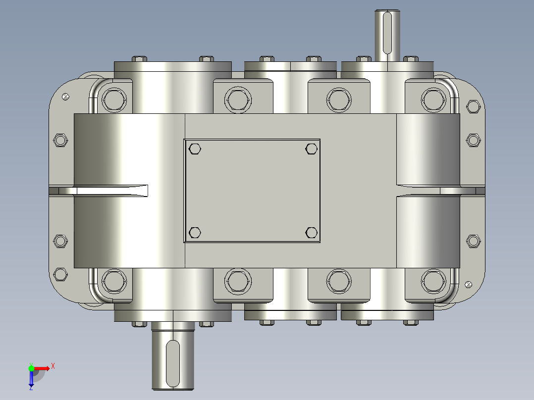 二级减速器俯视图