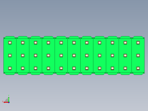 彩色公头100mil（2.54mm）系列-DS1021_green_3x11p_100mil_Type5_rev1.0后视缩略图