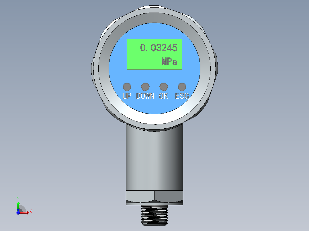 数显压力传感器前视图