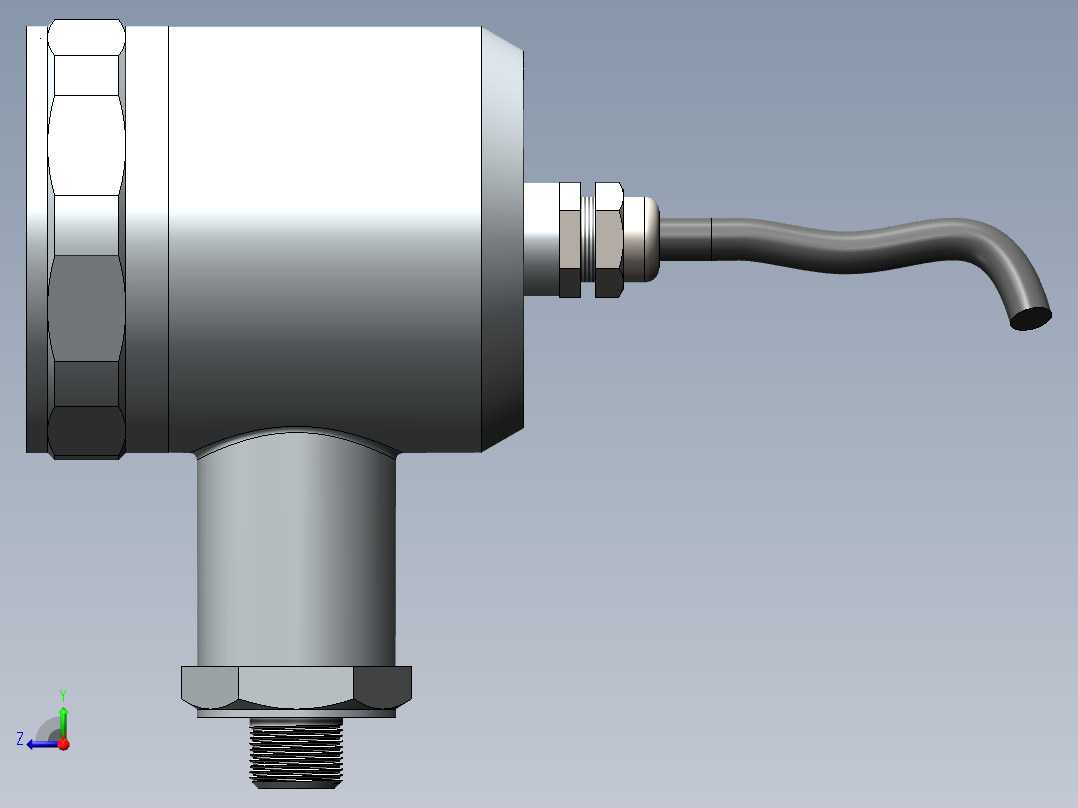 数显压力传感器右视图