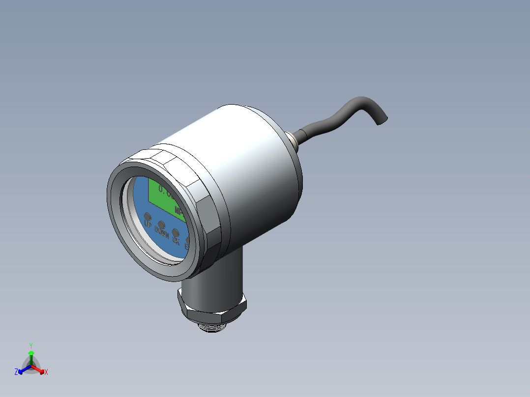 数显压力传感器正等轴测图