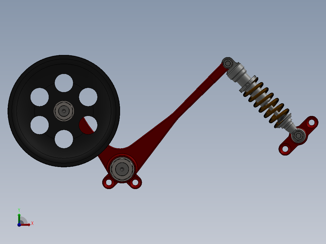 履带式履带张紧器前视图