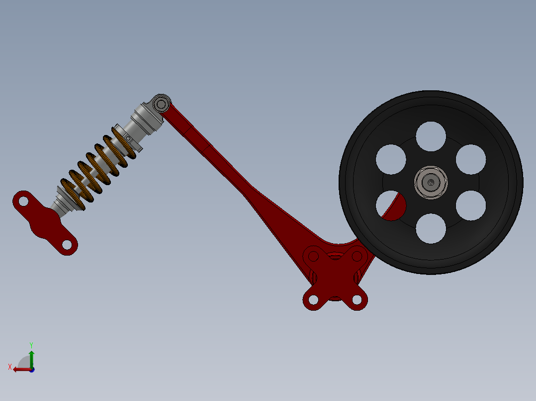 履带式履带张紧器后视图