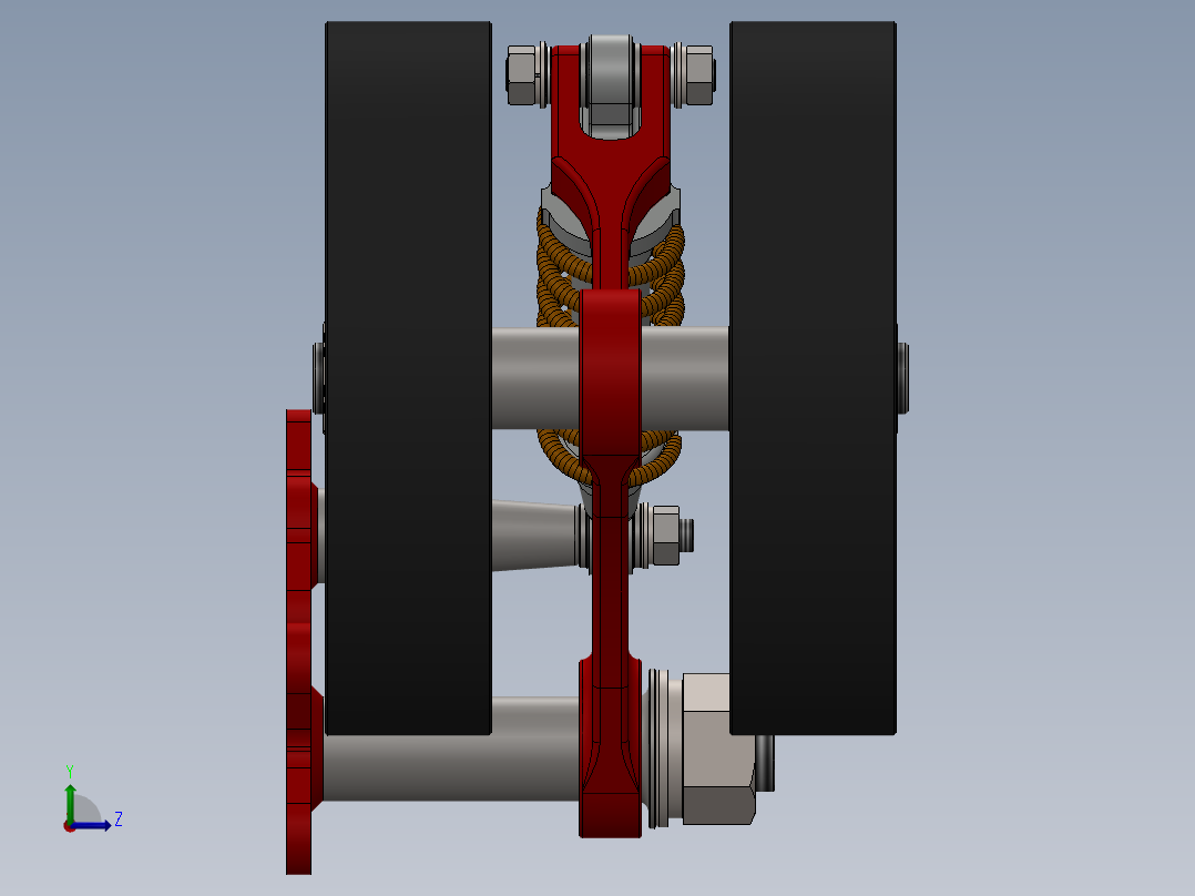 履带式履带张紧器左视图
