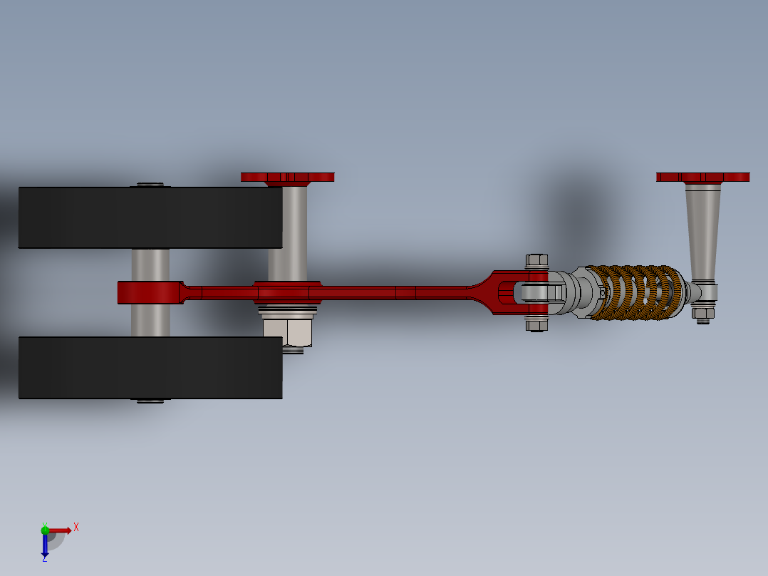 履带式履带张紧器俯视图