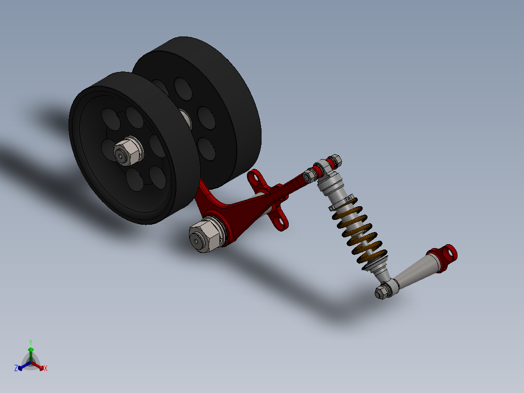 履带式履带张紧器正等轴测图