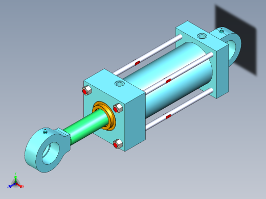 单活塞杆式液压缸含三维+CAD
