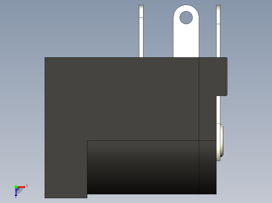 Arduino开发板DC Barrel Jack直流2.1mm端口俯视图