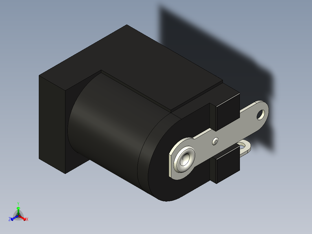 Arduino开发板DC Barrel Jack直流2.1mm端口正等轴测图