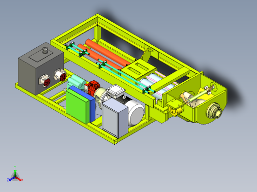 活塞式混泥土泵送机三维SW模型