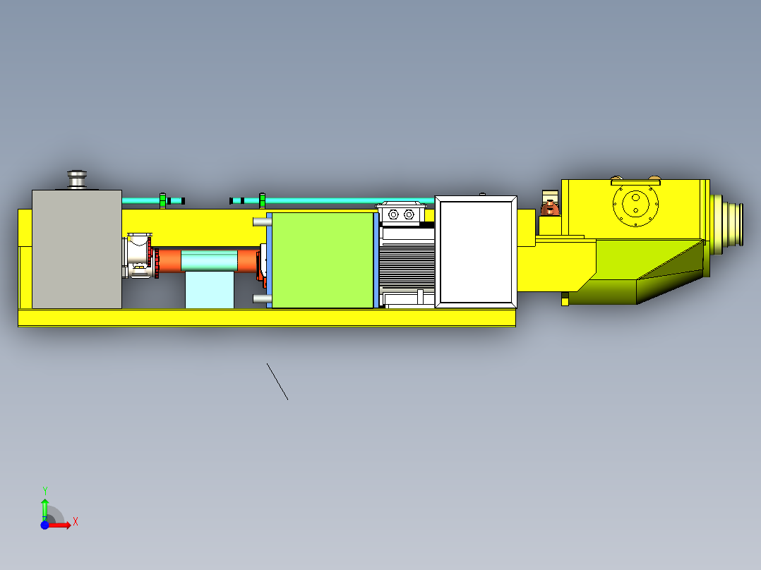 活塞式混泥土泵送机三维SW模型前视图