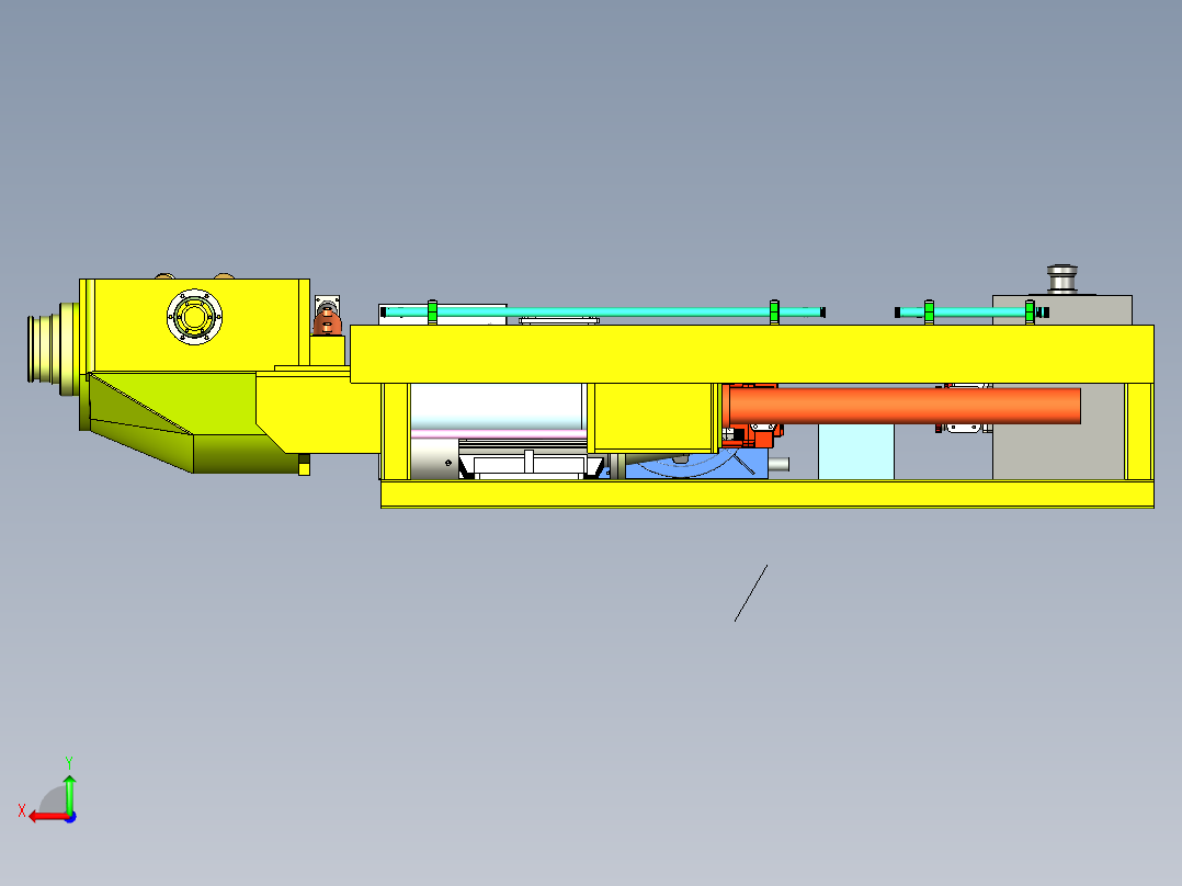 活塞式混泥土泵送机三维SW模型后视图