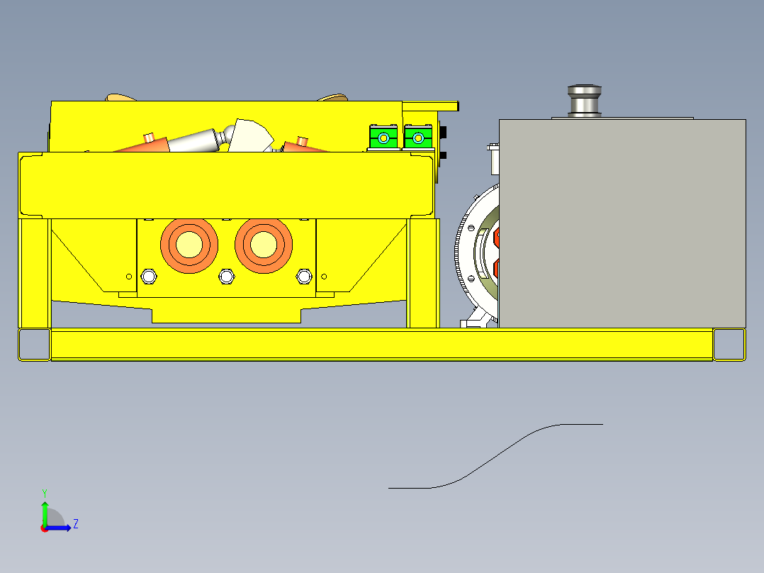 活塞式混泥土泵送机三维SW模型左视图